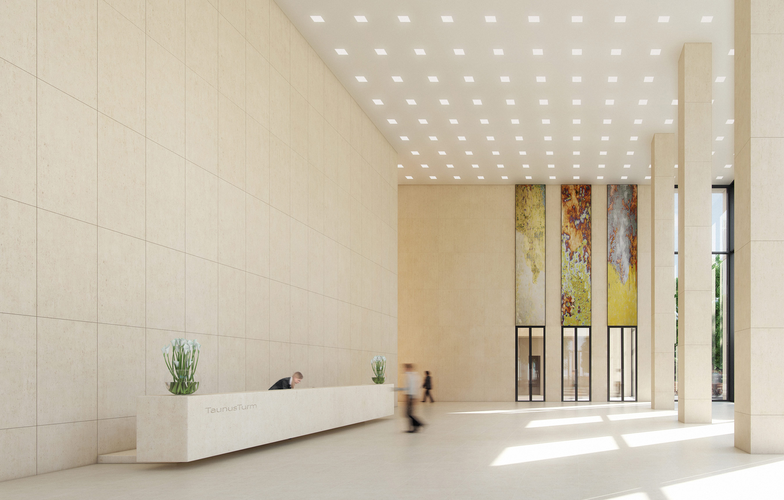 Cream Wall Decorations and Modern Ceiling Light