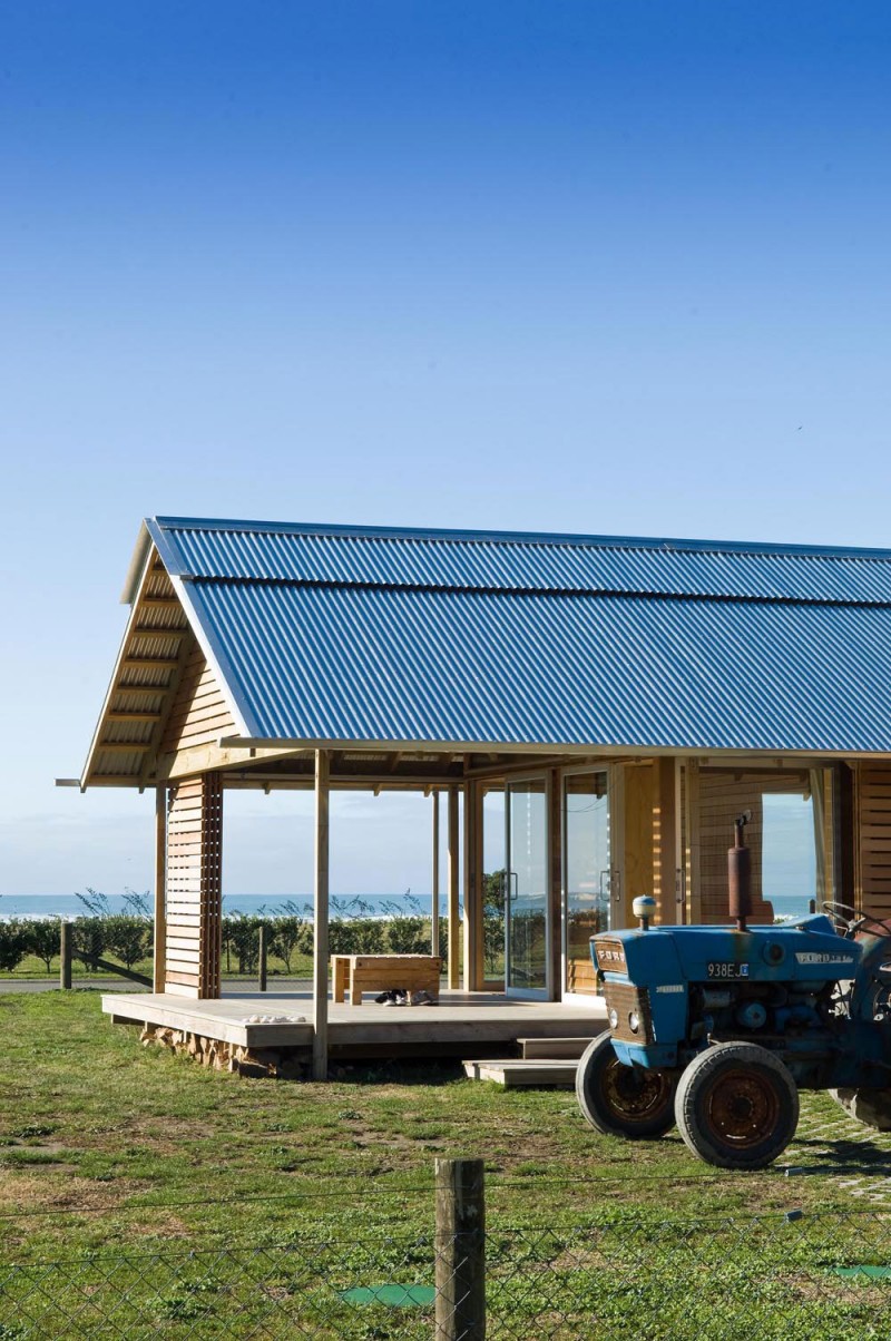 Wooden Terrace Space and Wide Glass Walls near it