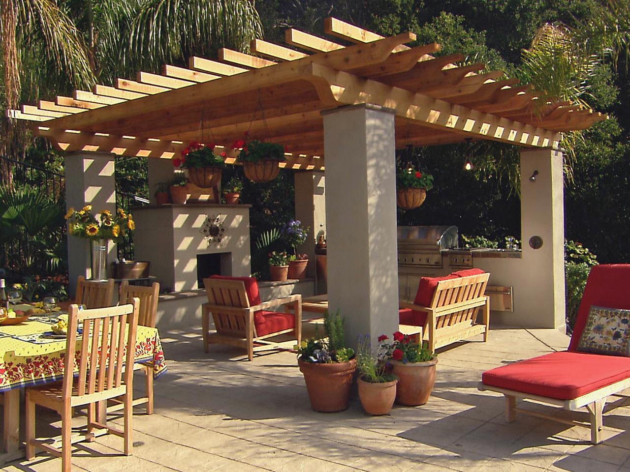Patio Design with French-Provincial Kitchen