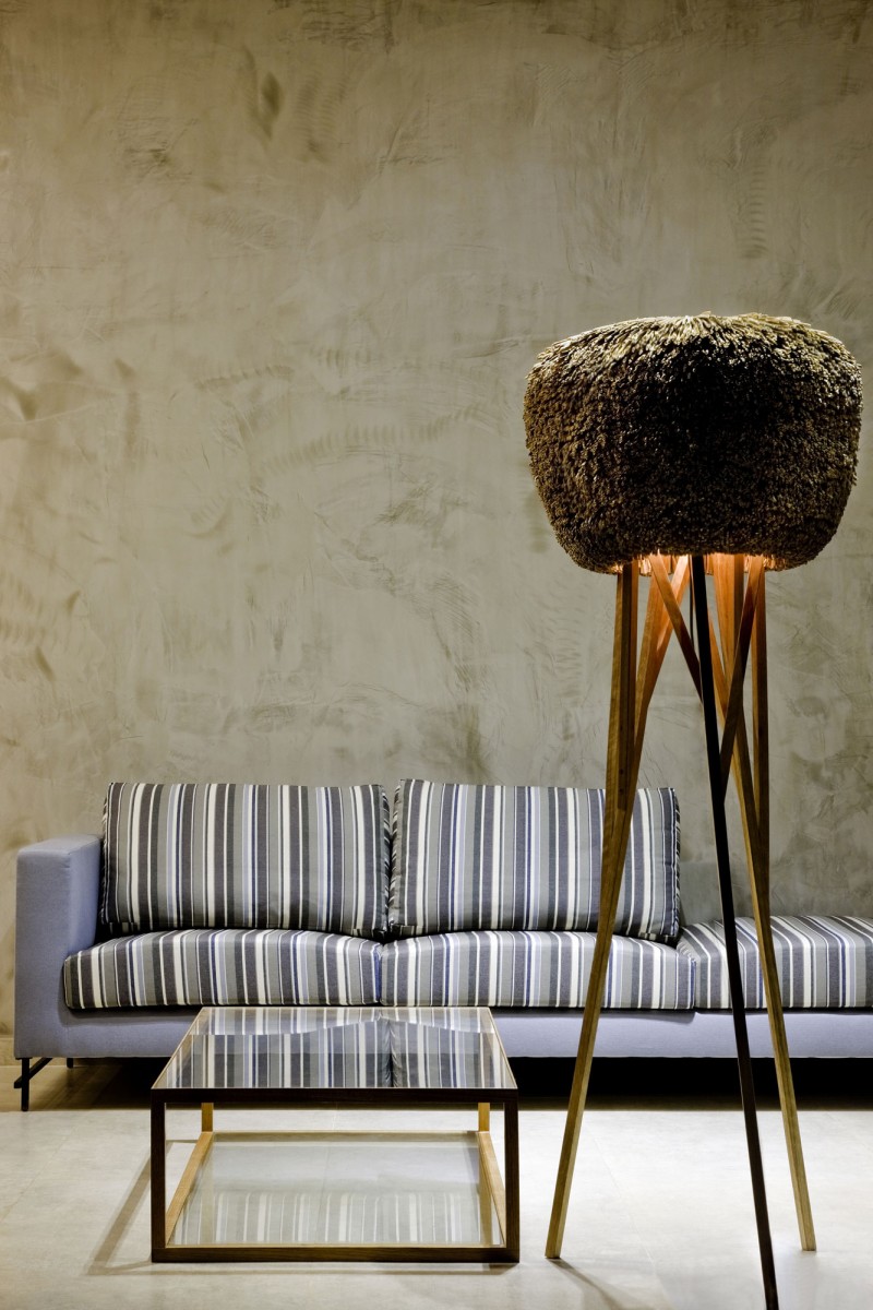 Sitting Space with Unique Lamp and the Low Table on Living Room