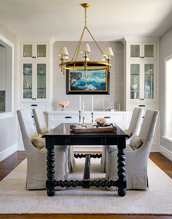 Formal Dining Room with Built-in Storage Provides a Focal Point