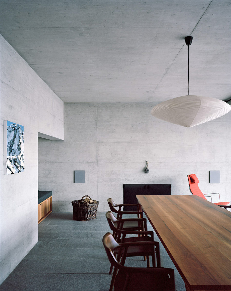Modern Underground Dining Room by Bearth & Deplazes