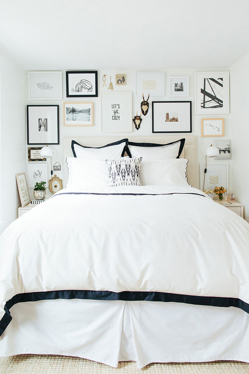 Amazing white bedroom design with beautiful paint