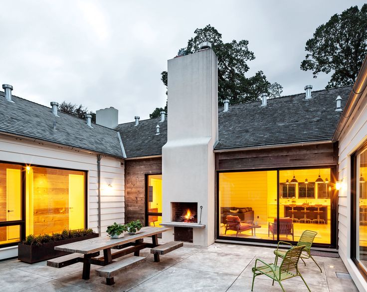 Contemporary patio furniture with fireplace Contemporary patio furniture with fireplace