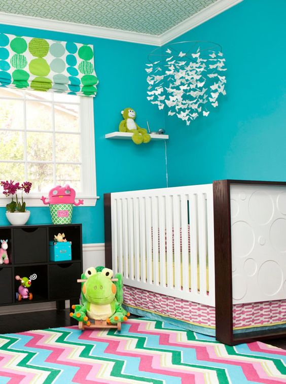 Teal and Chevron Nursery Furniture Sets Ideas