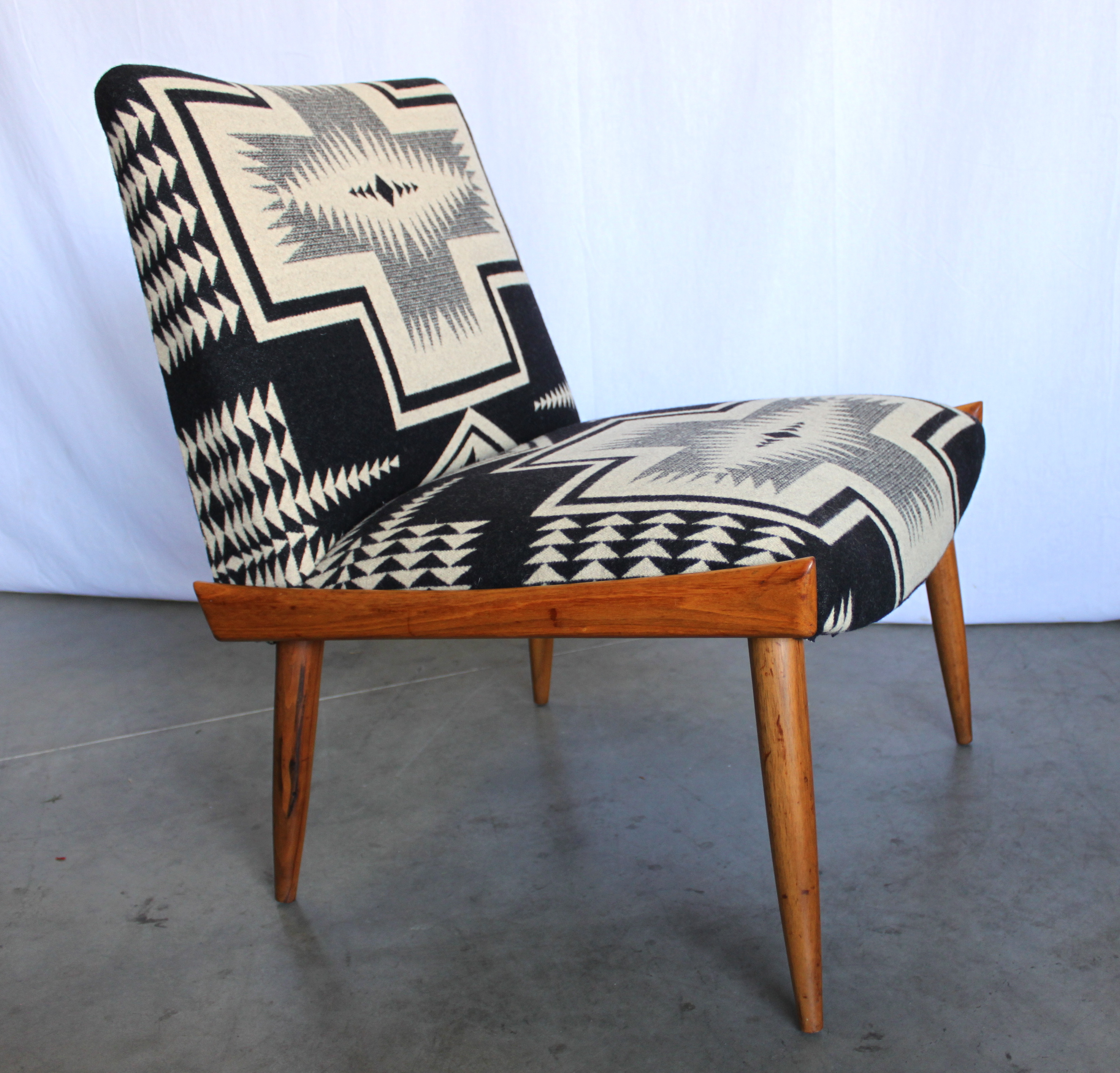 Mid Century Modern Chair with Beautiful Pattern Mid Century Modern Chair with Beautiful Pattern