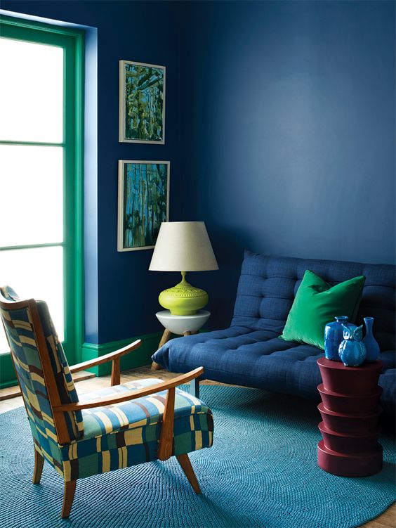 Mid-century Vintage Blue Chair Design Mid-century Vintage Blue Chair Design