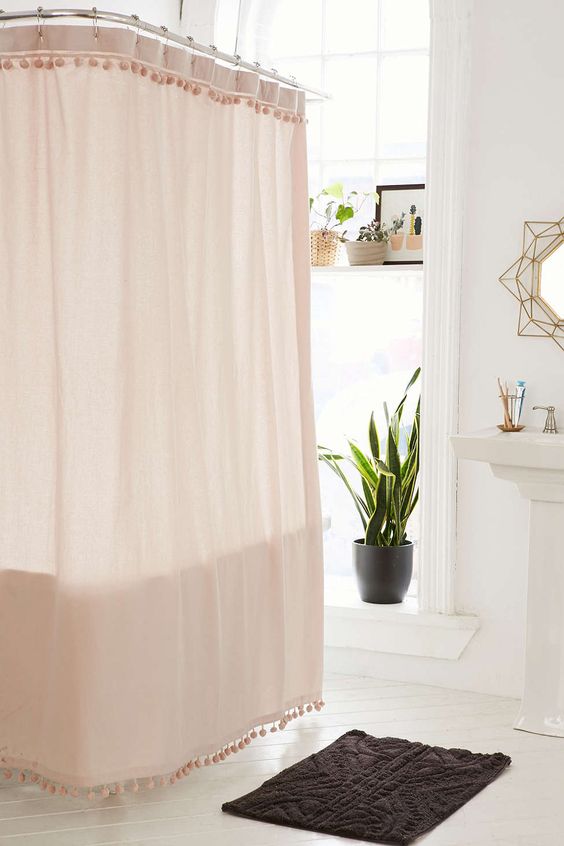 Rose Blush Pink Shower Curtain
