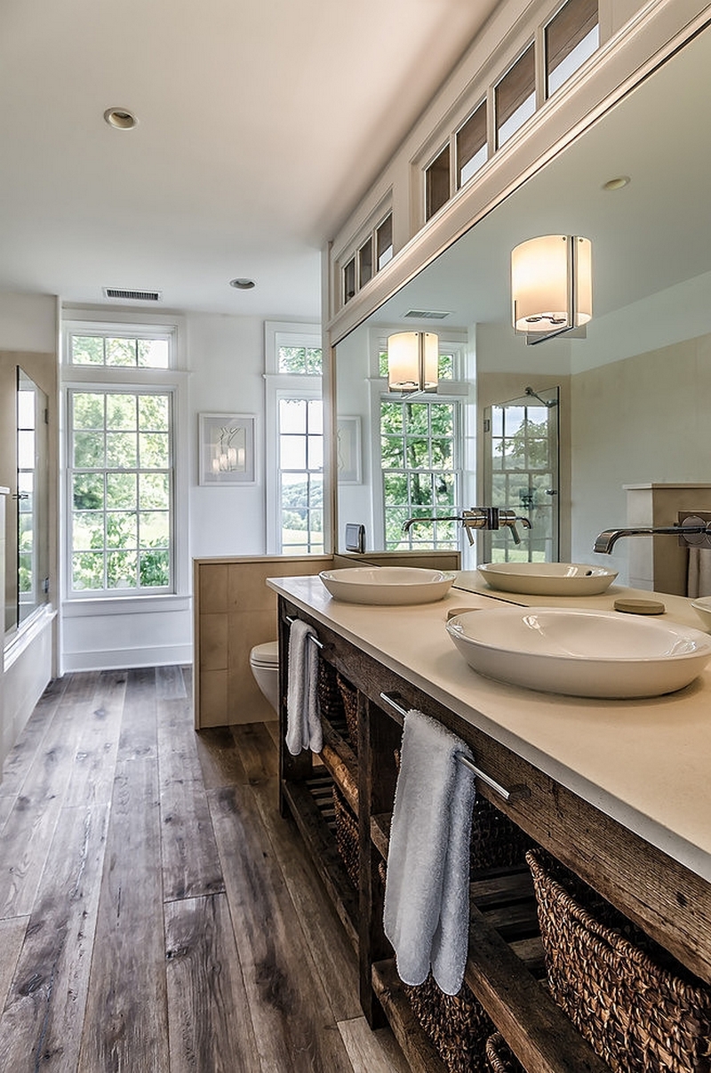 Countertop Feat Sinks On The Bottom from Mirro Also Wall Lamps Gave Bright Circa 1700 Blansfield Builders Interior Design
