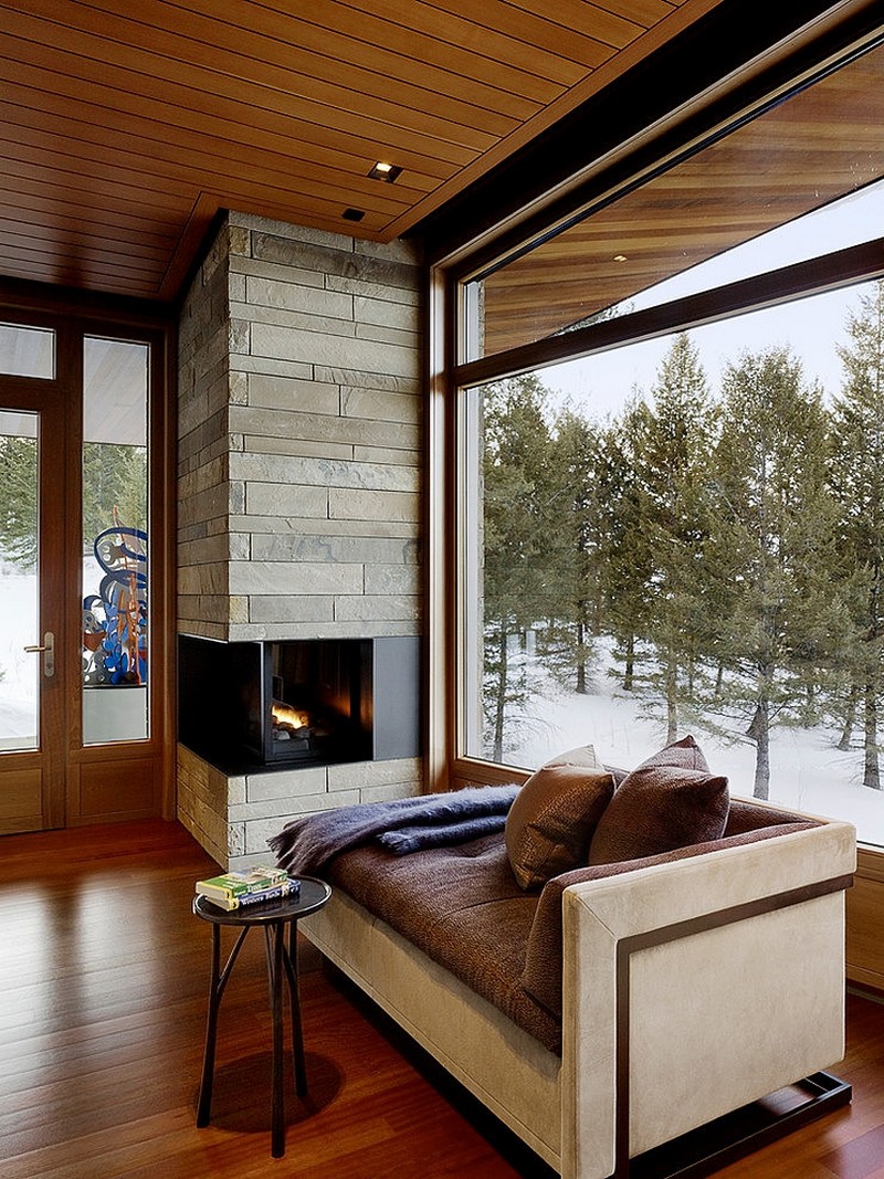 Brown Sleeper Sofa Nearby Window Also Fireplace At Corner Completed Carney Logan House Bedroom