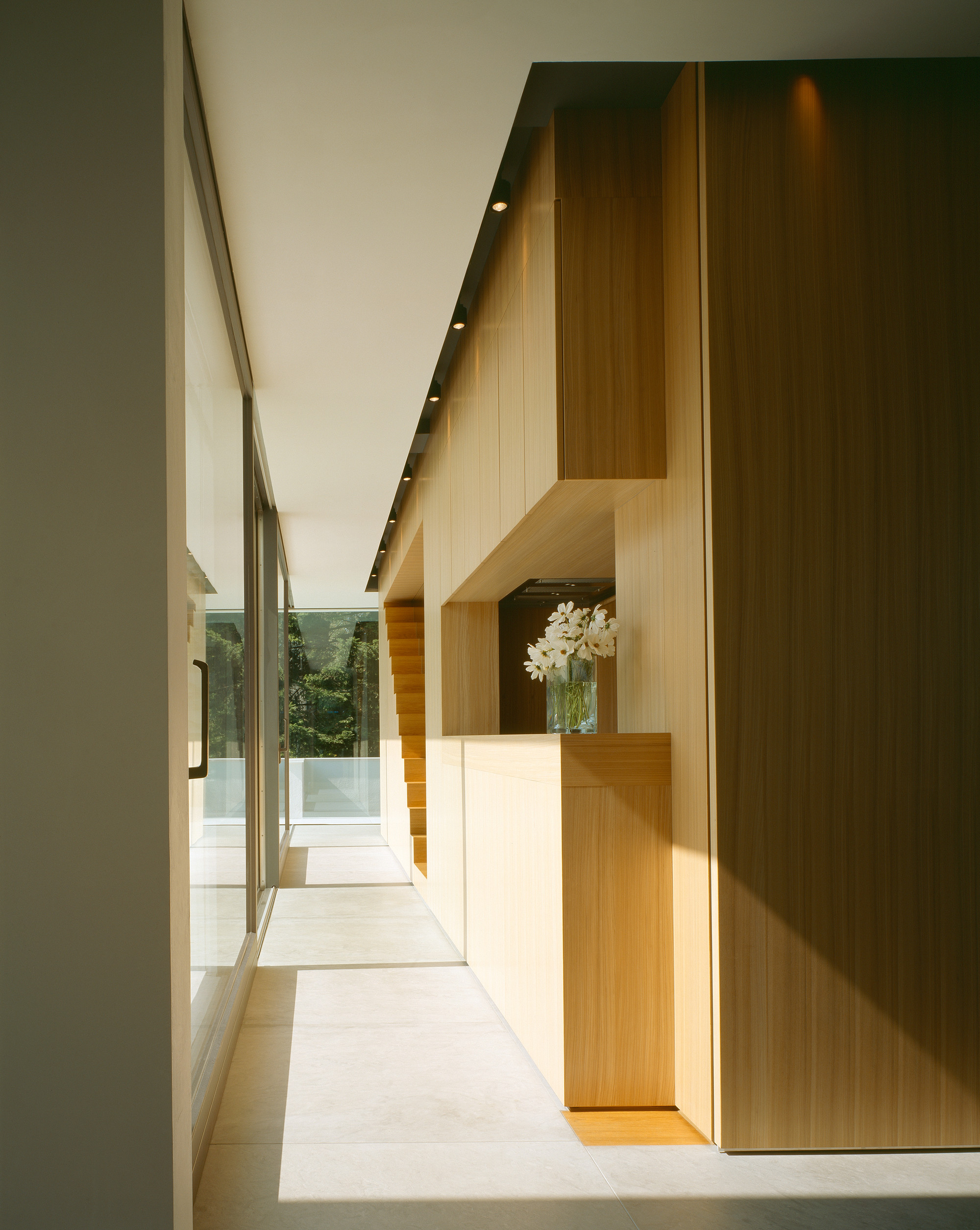 Corridor Design under House Anna Philipp Among Hardwood Flooring under Taupe Hues Flower Gave Fresh Atmosphere Corridor Design under House Anna Philipp Among Hardwood Flooring under Taupe Hues Flower Gave Fresh Atmosphere