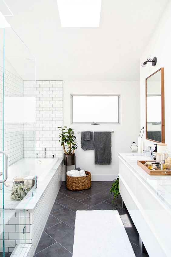 Minimalist Contemporary Bathroom Interior Among Corner Bath Tub Minimalist Contemporary Bathroom Interior Among Corner Bath Tub