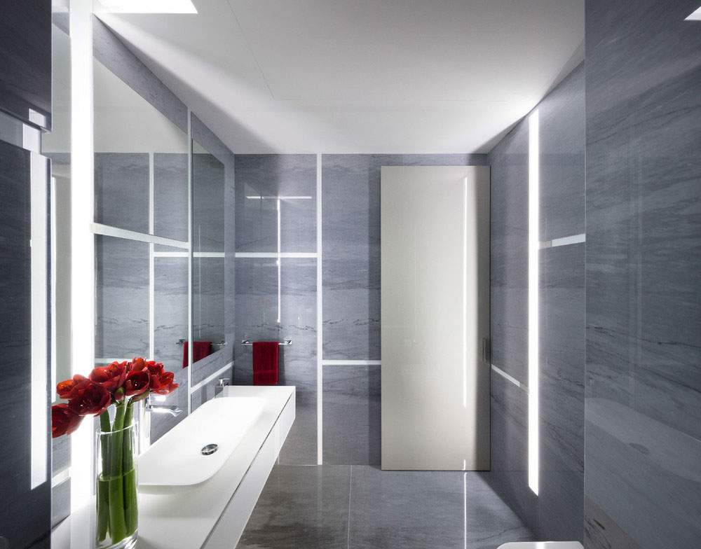 Mirrors Also Long White Sink Near Grey Wall Mirrors Also Long White Sink Near Grey Wall