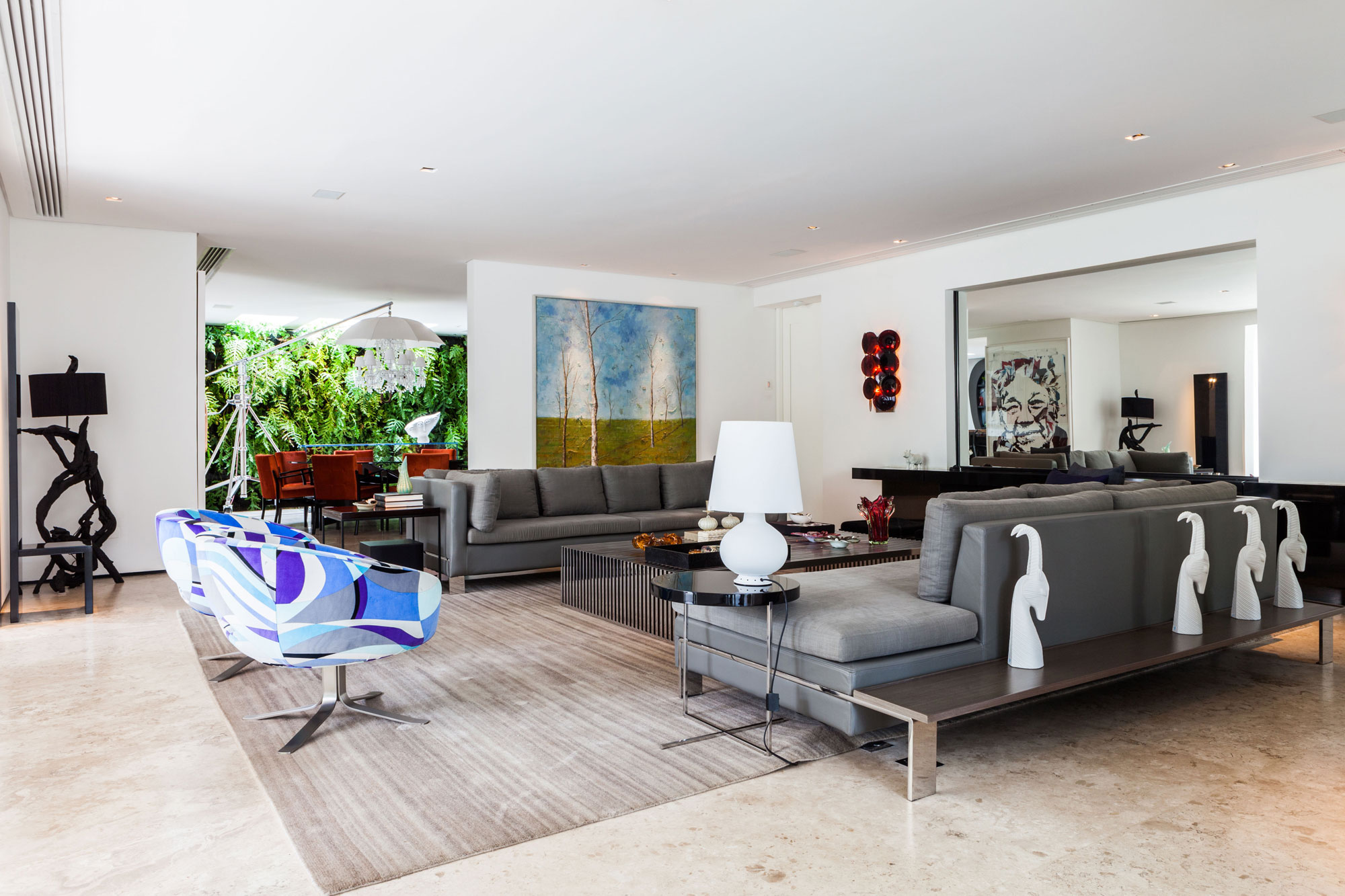 Sectional Sofas, Stainless Steel Rectangular Coffee Table Also Blue Patterned Armchairs