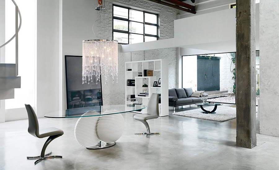 Incredible Round Patterned Legs Completed Among Gray Chairs