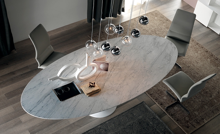 Table Idea Mixed Among Concrete Single Leg Also Illuminated