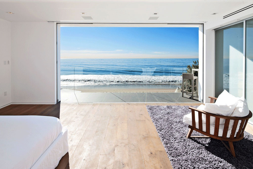 Wooden Flooring Also Glass Sliding Door as Home Inspiration