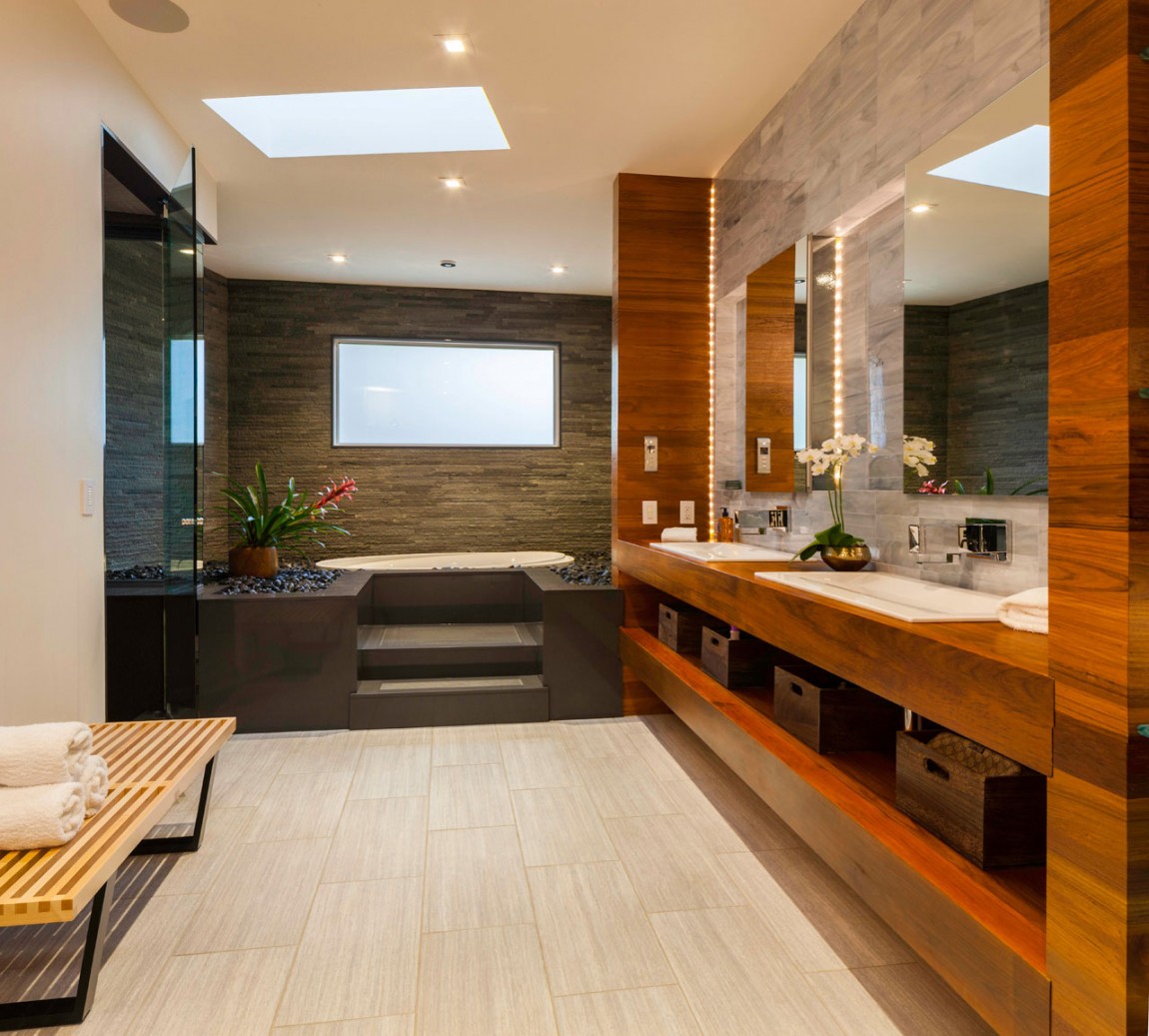Bathroom Decoration with Wide Mirror On Wall Added Near Vase Of Flower On Table Bathroom Decoration with Wide Mirror On Wall Added Near Vase Of Flower On Table