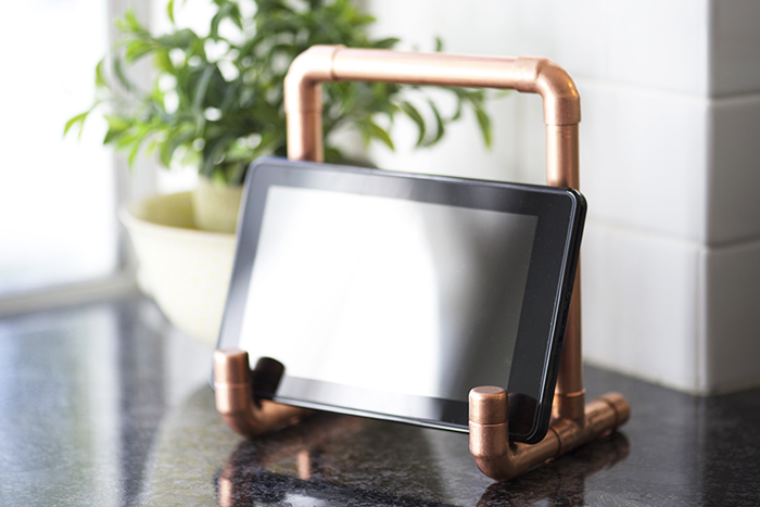 Copper Pipe Tablet Holder