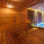 Indoor Pool Surrounding Near All Wooden Floor