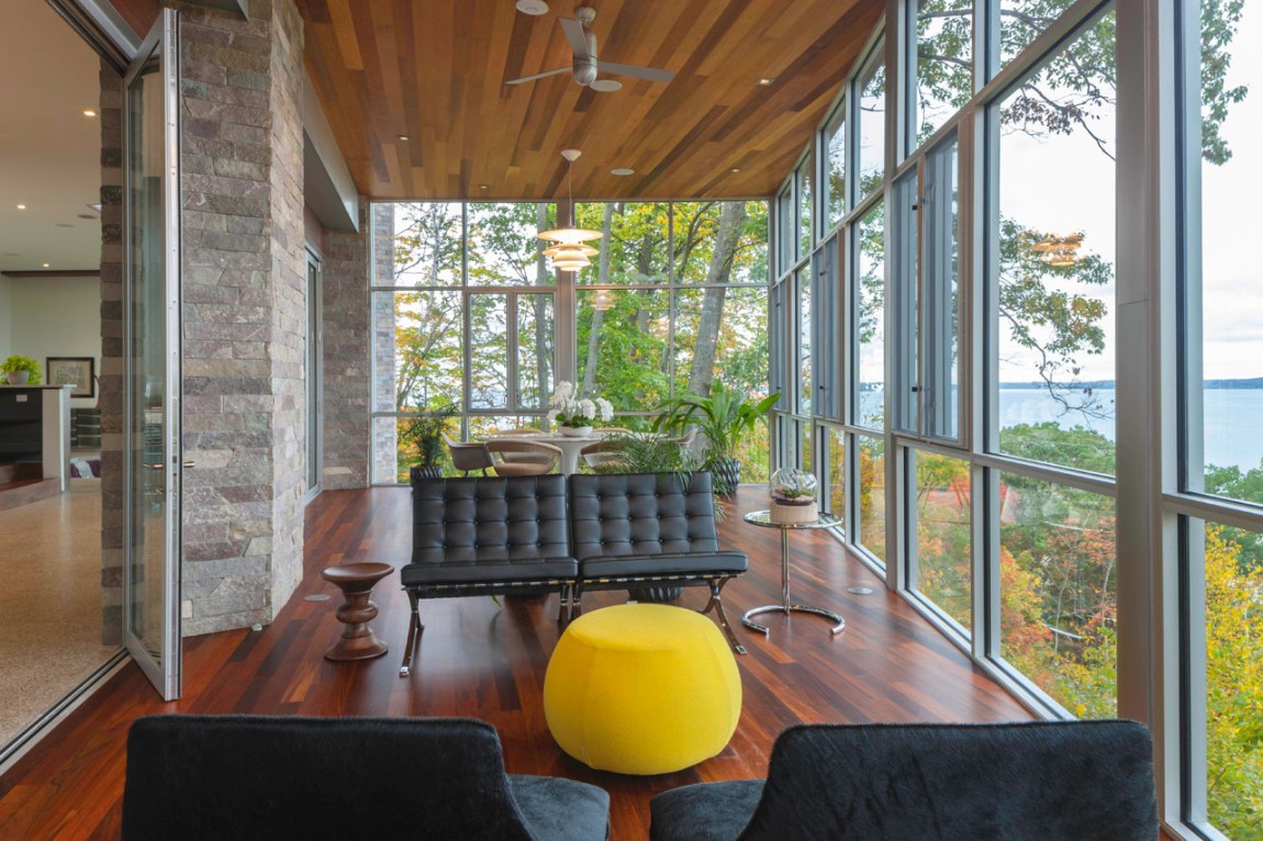 Living Area Including Black Sofa Added Near Yellow Round Table Living Area Including Black Sofa Added Near Yellow Round Table