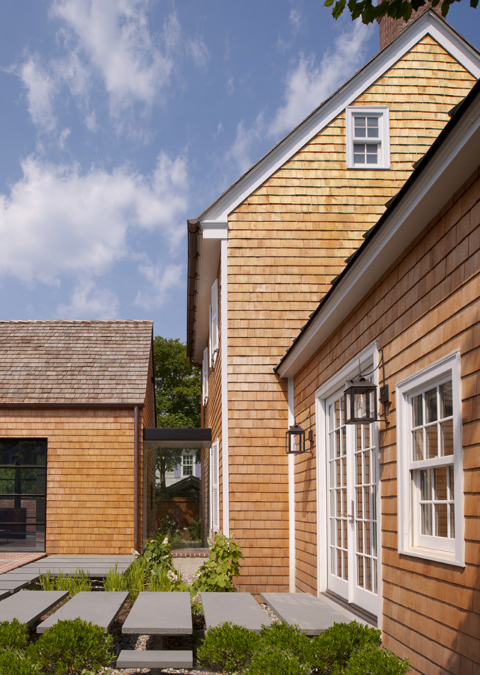 Outer Wall Grey Colored Stepping Stone Along With Glass Door Which Has Clear Wooden Frame Outer Wall Grey Colored Stepping Stone Along With Glass Door Which Has Clear Wooden Frame