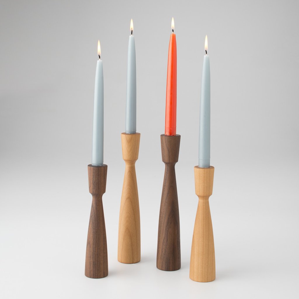 Wooden Aiden Candle Stick Inside Dark Along With Light Brown Color Added Near Colorful Candles