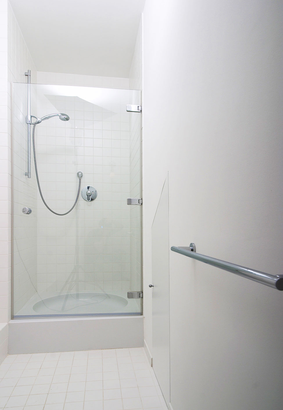 Awesome Small Bathroom Design Near Glass Shower Door Along With All Clear Painted Wall At Falcons Nest Penthouse With Metal Shower Hook Awesome Small Bathroom Design Near Glass Shower Door Along With All Clear Painted Wall At Falcons Nest Penthouse With Metal Shower Hook
