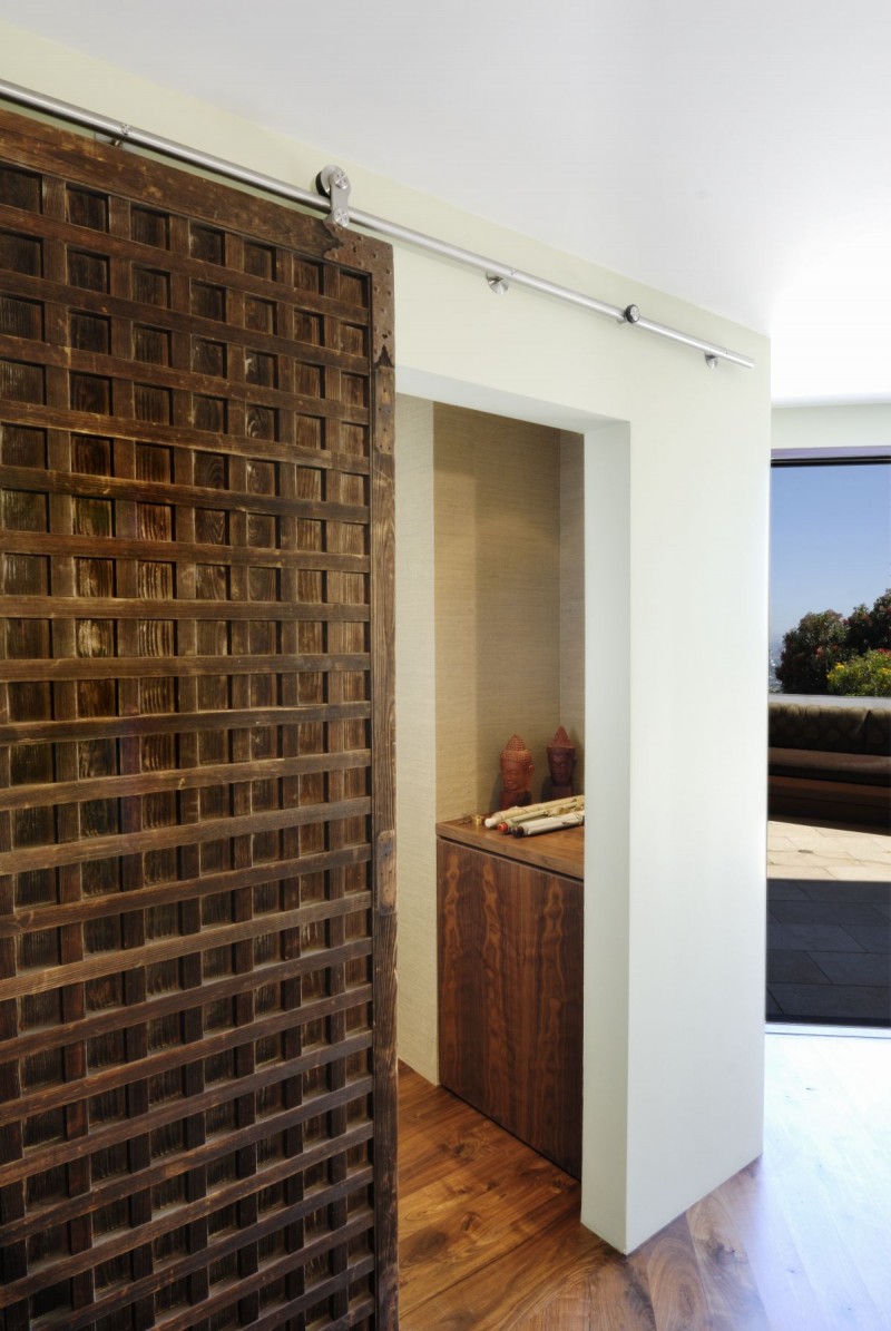 Exquisite Bathroom Design Applied Wooden Sliding Door Along With Timber Floor Exquisite Bathroom Design Inside West Hollywood Residence Applied Wooden Sliding Door Along With Timber Floor
