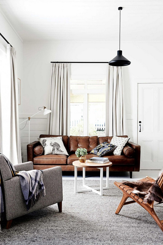 Brown gray living room
