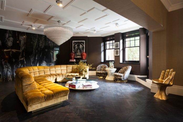 Round Sofa with Decorative Ideas for Home Interior Furniture Gold Velvet Large Round Sofa