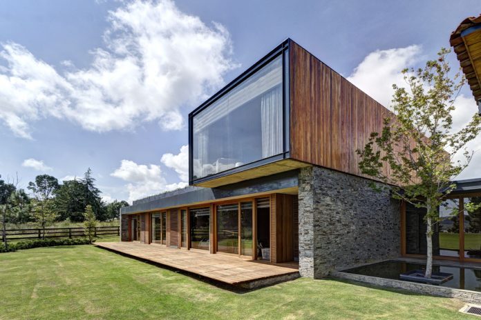 Contemporary Stone House with Cubic Architecture Brings Old Age Nuance Modern Architecture Of Vr Tapalpa House Elias Rizo Arquitectos Near Wooden Wall Along With Wide Glass Windows