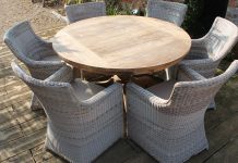 Synthetic Rattan Material Becomes a Unique Garden Bench Table Set York 6 Chair Teak Table Set